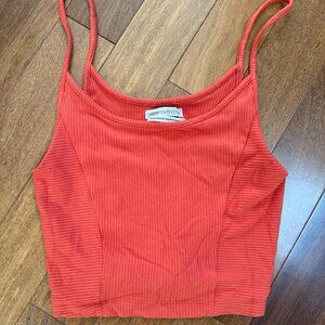urban outfitters cropped tank in red/orange